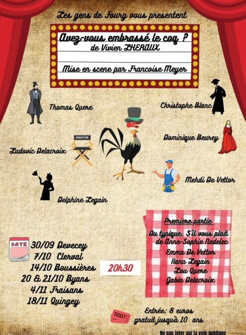 Théâtre…Avez-vous embrassé le coq ?